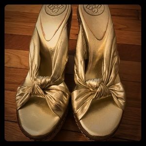 BCBG Gold Wedges